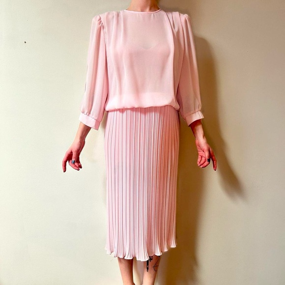 Vintage Pleated Dress - Picture 1 of 6